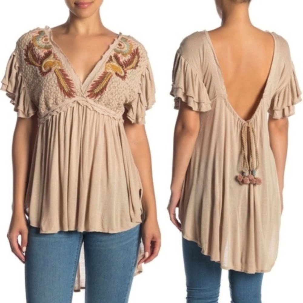 Free People Fiesta Nueva Tunic Boho Embroidered